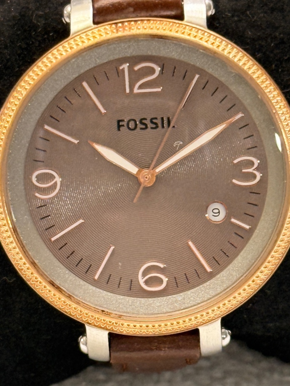 Fossil Brown Leather And Stainless Steel Wrist Watch #13